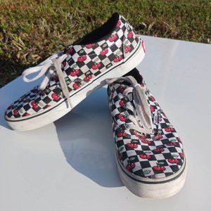 Vans Size 4 Black White Cherry Checkered Kid's Sneaker Shoes
